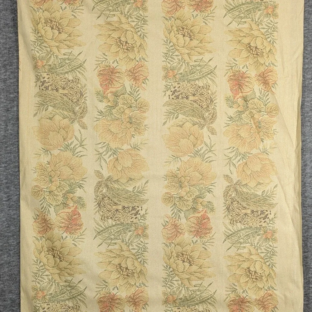 Vintage Gold Botanical Jungle Animal Print Lightweight Fabric 44